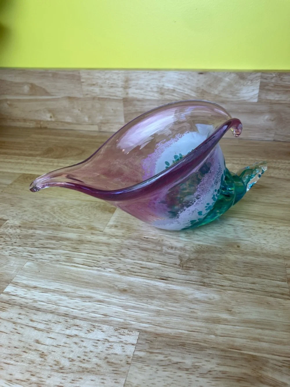 Blown Glass Conch Shell Beach Decor Candy Dish